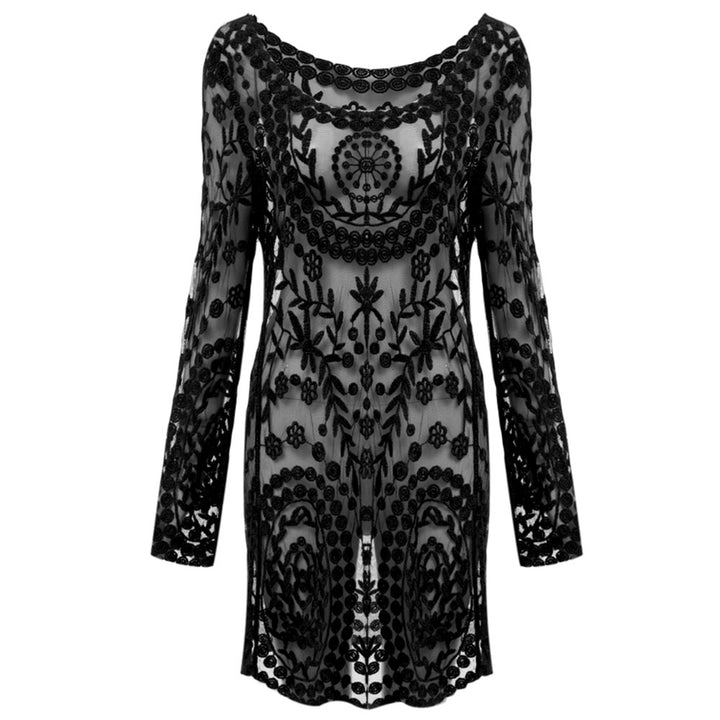 Vestido Manga Longa Renda