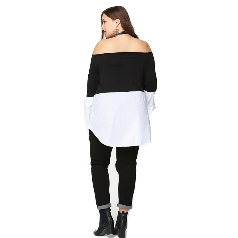 Blusa Ombro a Ombro Preto e Branco