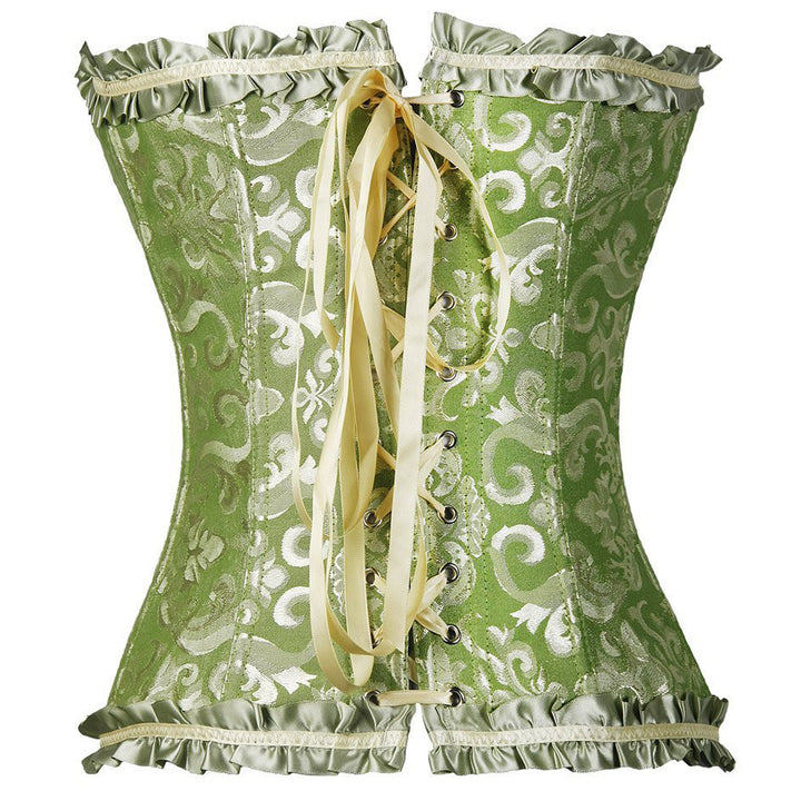 Corset Overbust Floral Verde