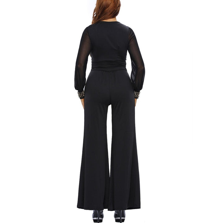 Macacão Pantalona Manga Tule