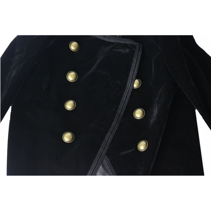 Blazer Veludo Preto Com Botões Dourados