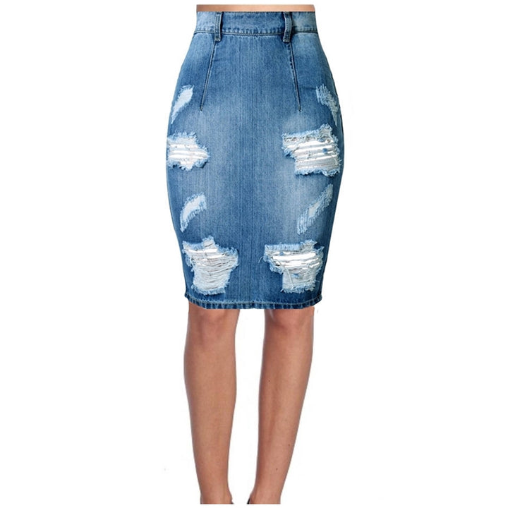 Saia Jeans Destroyed Azul