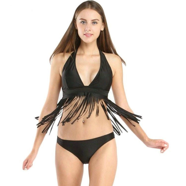 Biquíni Top Franjas Preto