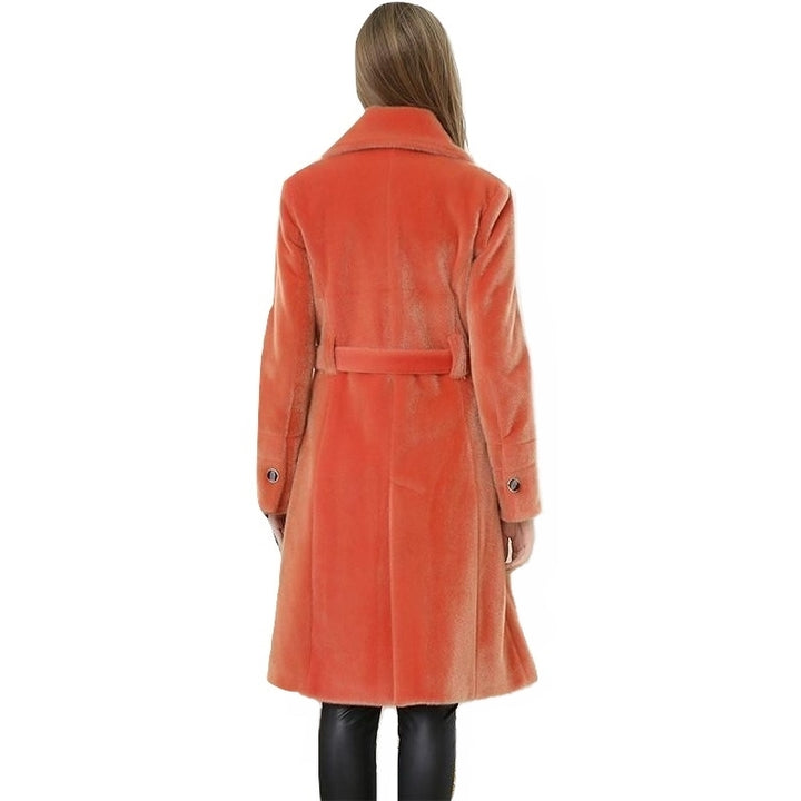 Trench Coat Peluciado Laranja Com Cinto