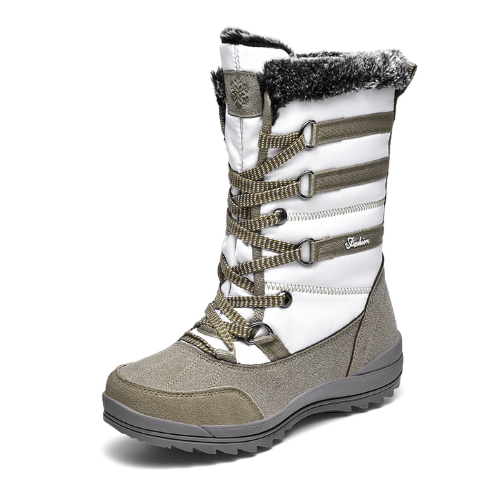 Bota Impermeável Snow Boot Com Pelos e Amarração