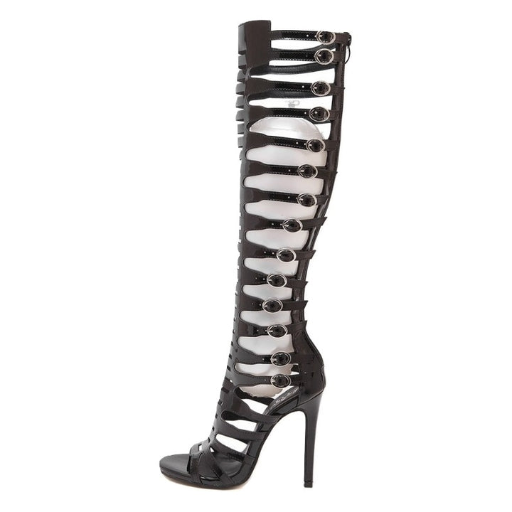 Gladiadora Cano Longo Fivelas Verniz