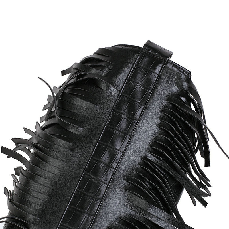 Bota Country Croco Com Franjas Laterais