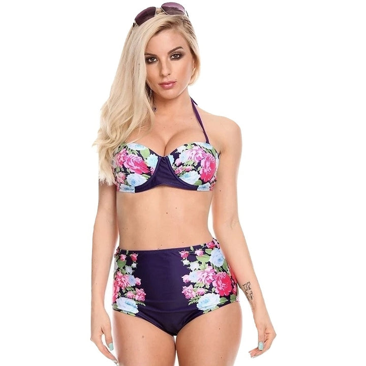 Biquíni Hot Pant Floral Marinho