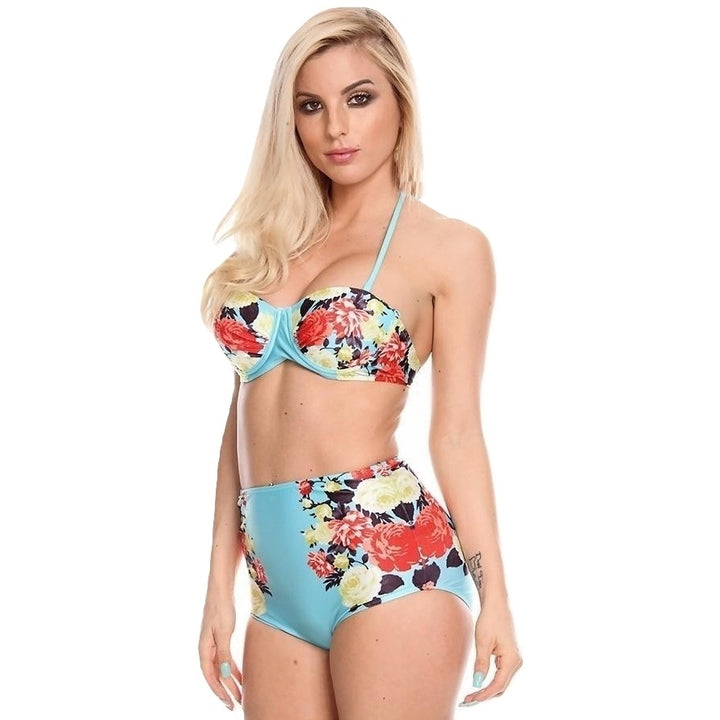 Biquíni Hot Pant Floral Azul