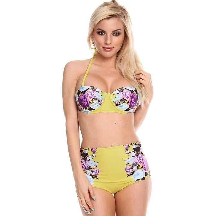 Biquíni Hot Pant Floral Amarelo