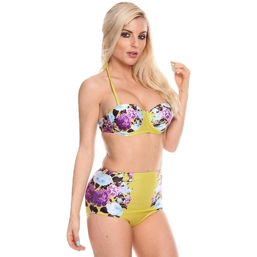 Biquíni Hot Pant Floral Amarelo