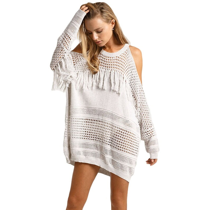 Saída de Praia Open Shoulder Tricot