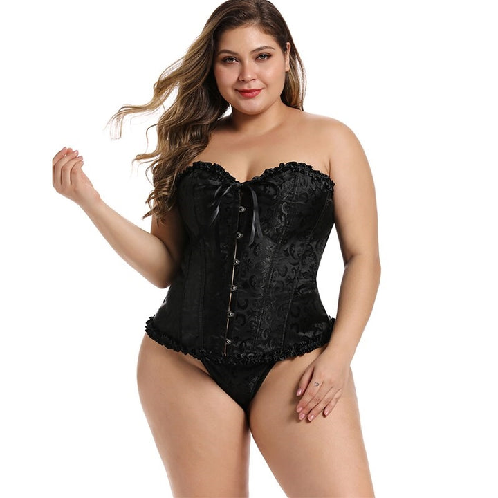 Corset Overbust Plus Size Preto