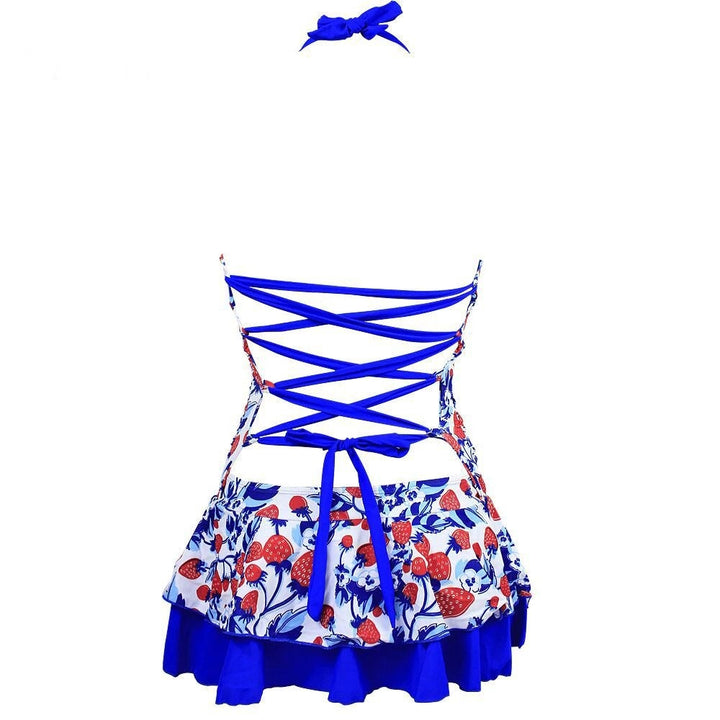 Maiô Saia Embutida Morango Azul