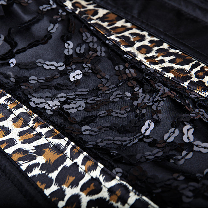 Corset Overbust Paetês Leopardo