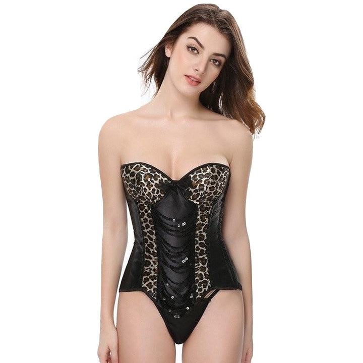 Corset Overbust Paetês Leopardo