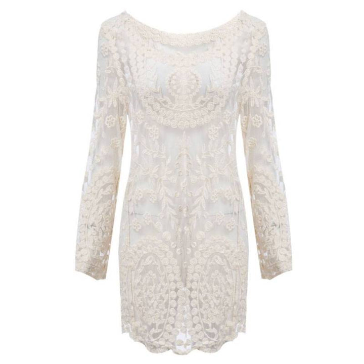 Vestido Manga Longa Renda