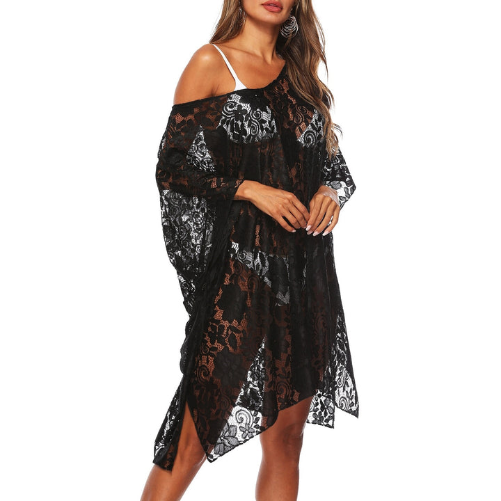 Saída de Praia Kaftan Renda Preta