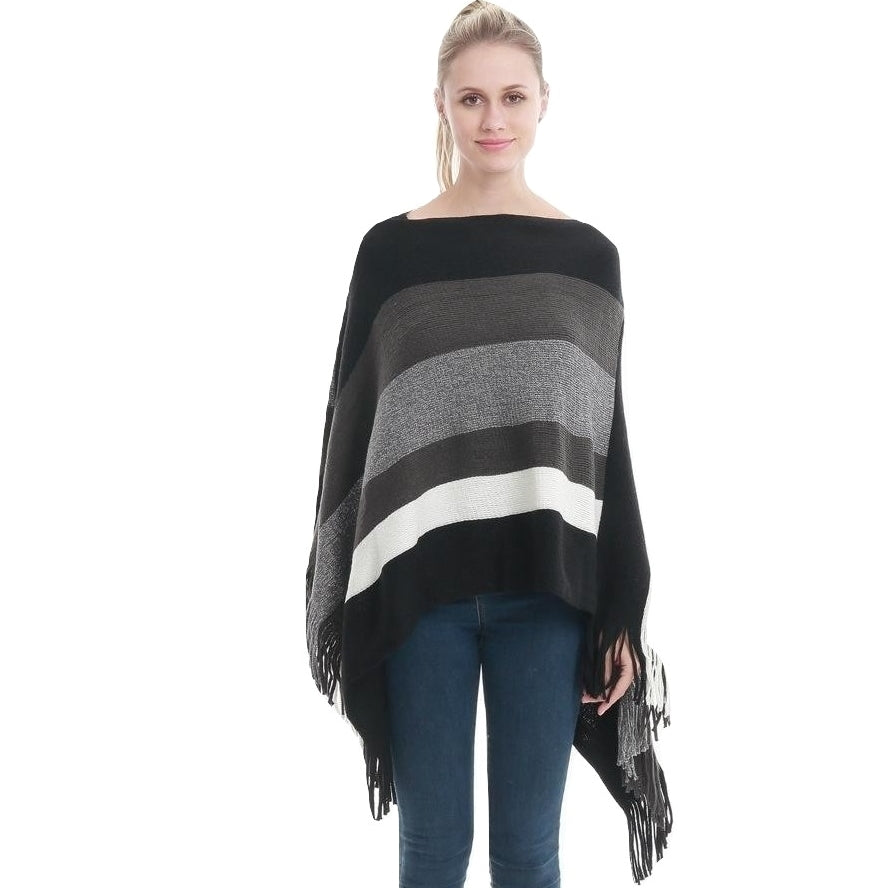 Poncho Tricot Elegance Listrado