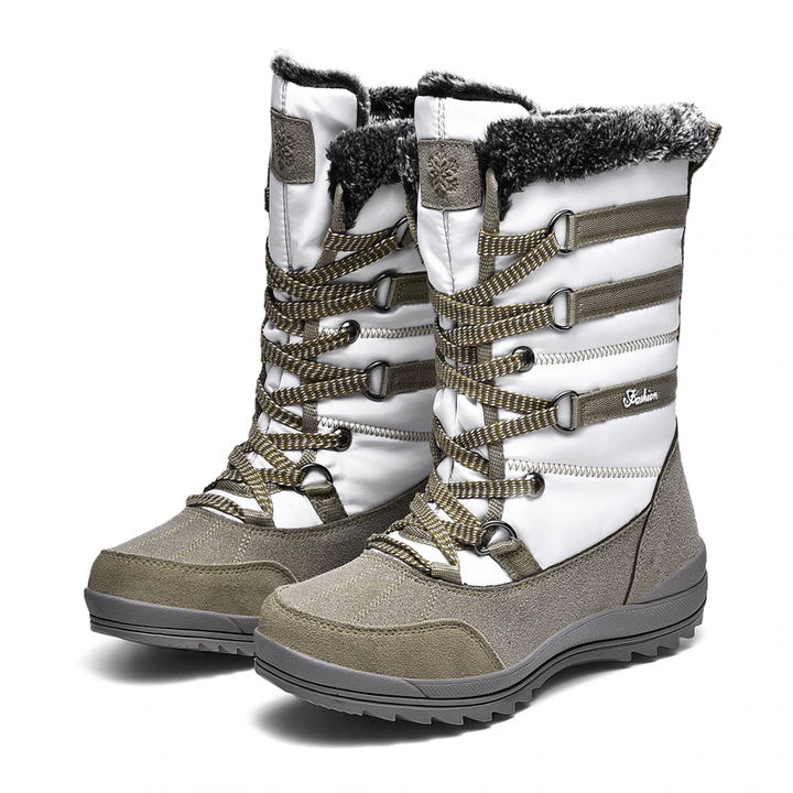 Bota Impermeável Snow Boot Com Pelos e Amarração