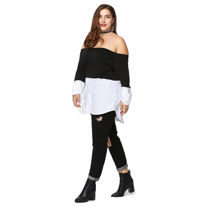 Blusa Ombro a Ombro Preto e Branco