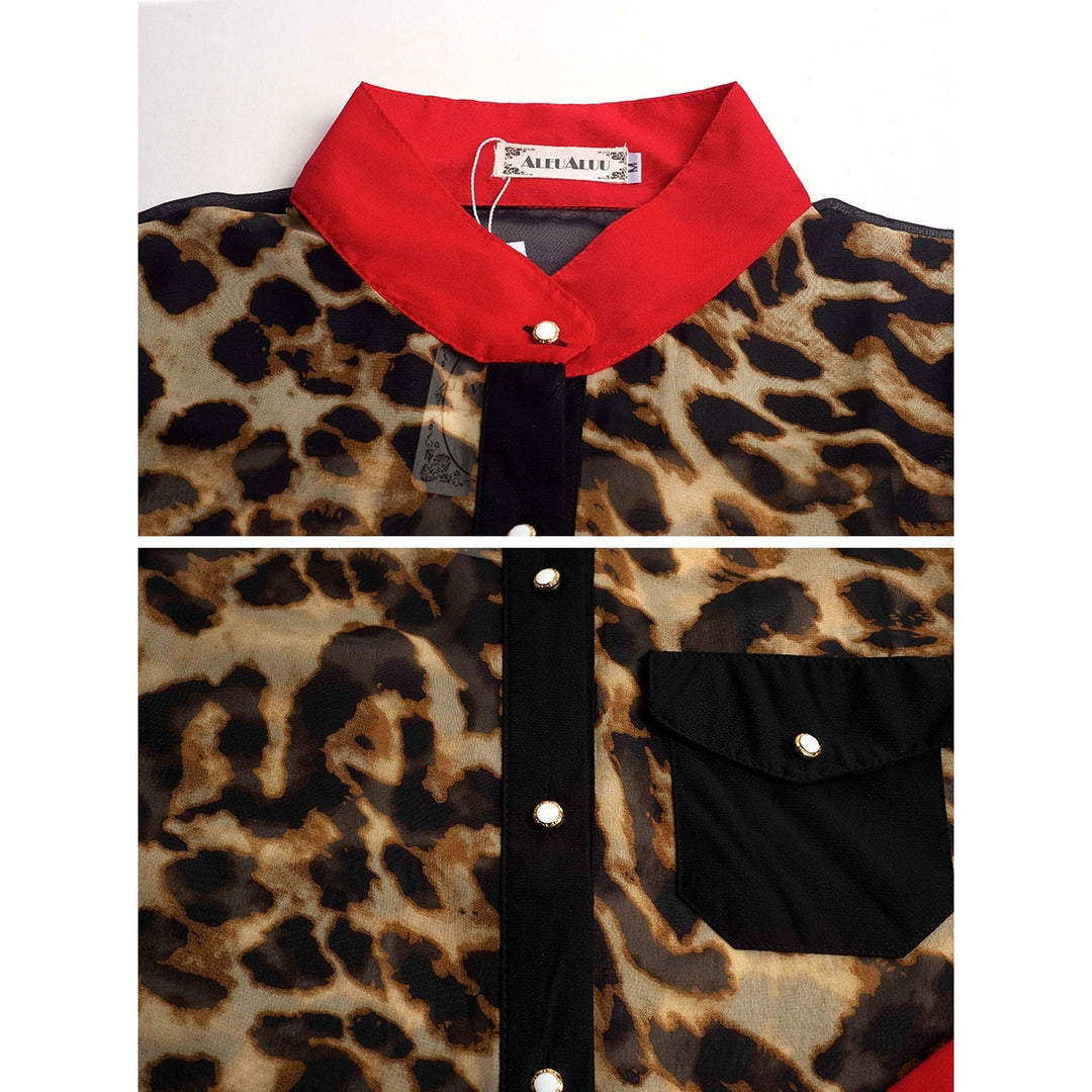 CAMISA CHIFFON DETALHE LEOPARDO - PODEROSA SHOP