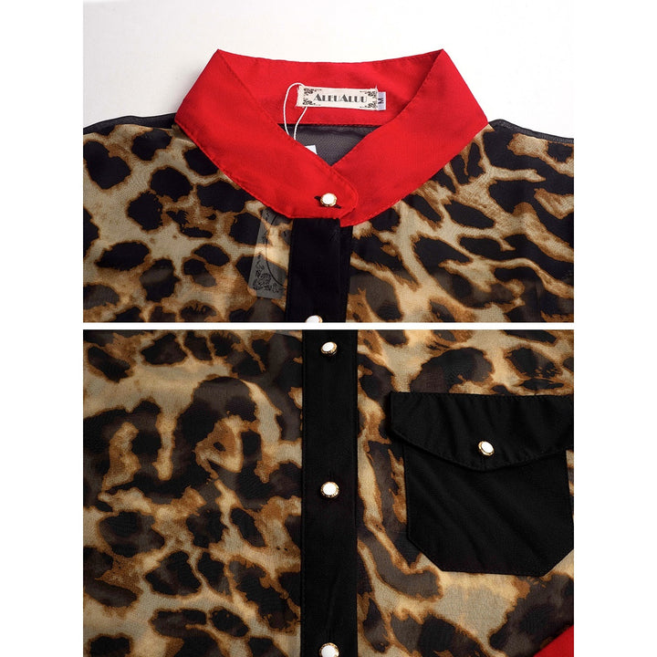 CAMISA CHIFFON DETALHE LEOPARDO - PODEROSA SHOP