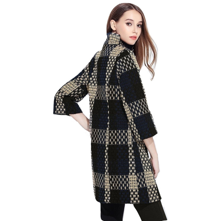 Sobretudo Xadrez Retrô Plus Size