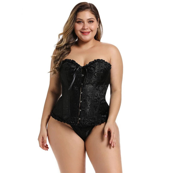 Corset Overbust Plus Size Preto