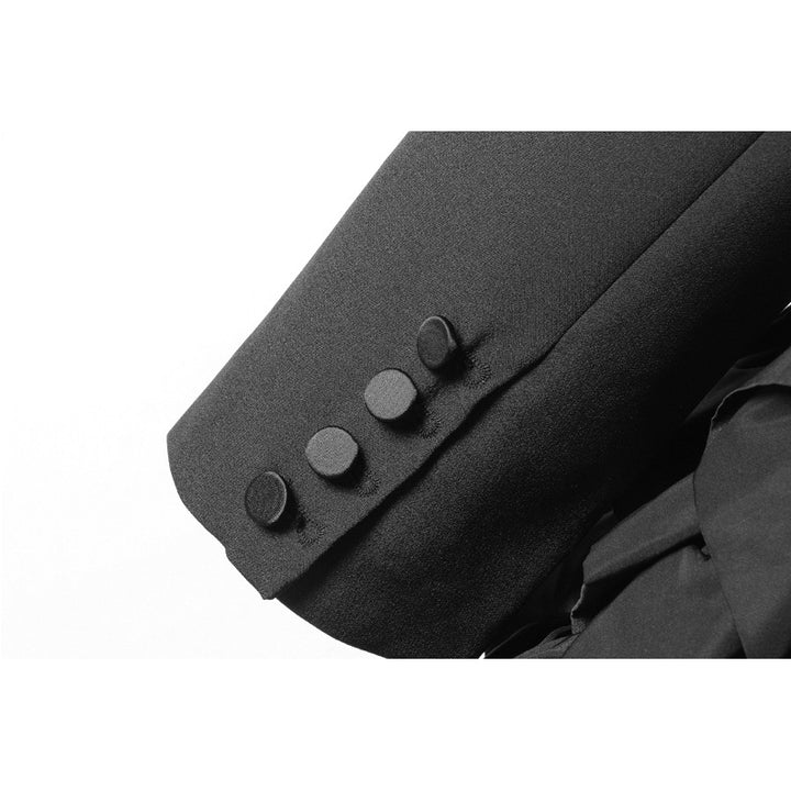 Blazer Alta Costura Com Babados Preto