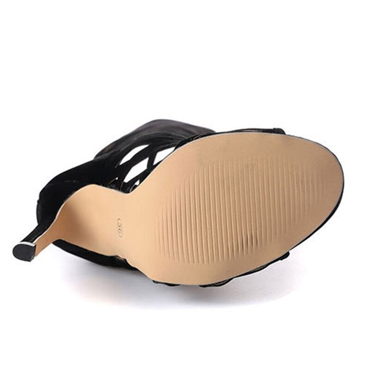 Gladiadora Cano Alto Recortes Preta