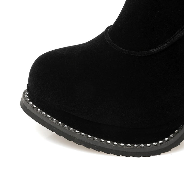 Bota Over The Knee Salto Alto Com Pelos