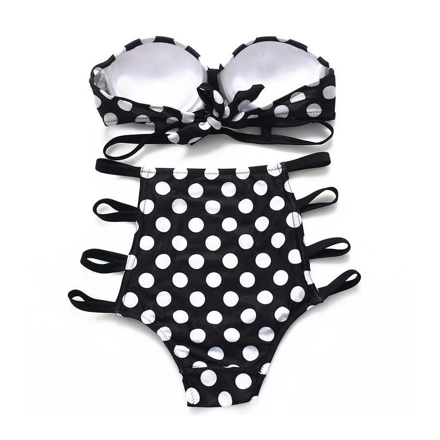 Biquíni Hot Pant Tiras Poá