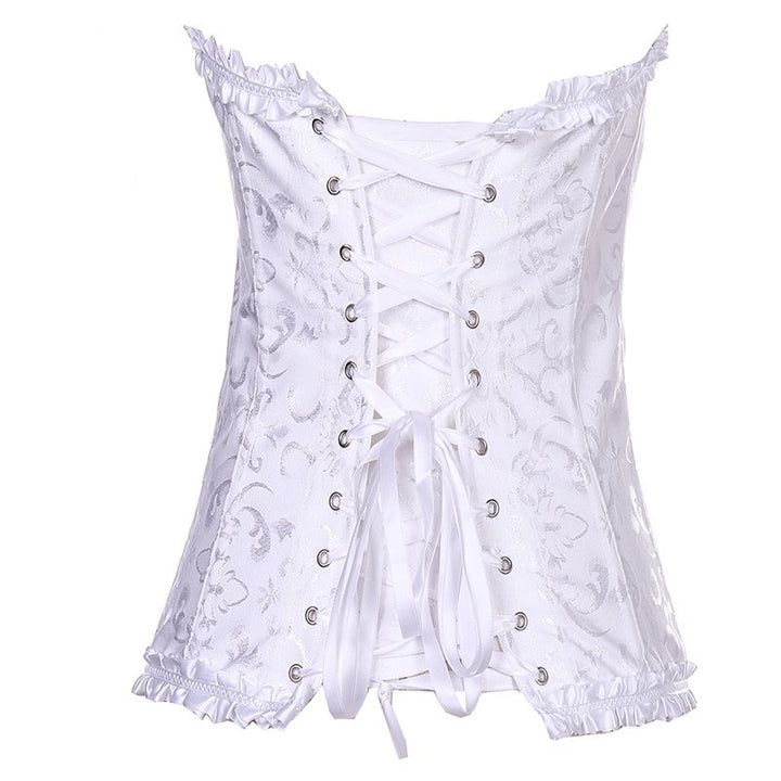Corset Overbust Floral Branco