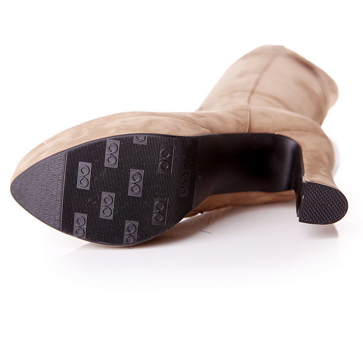 Bota Over the Knee Salto Alto Com Fivela