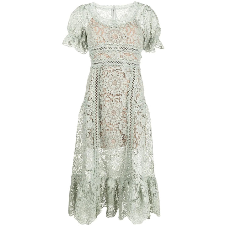 Vestido Longo De Renda Verde