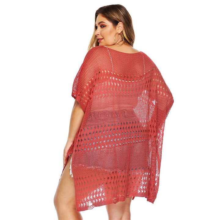 Túnica Saída Praia Tricot Vermelha