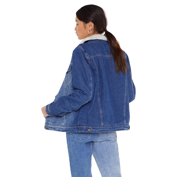 Jaqueta Jeans Feminina Forrada Com Pelos