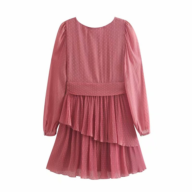 Vestido Curto Transpassado Babados