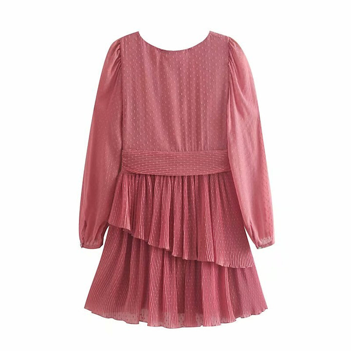 Vestido Curto Transpassado Babados