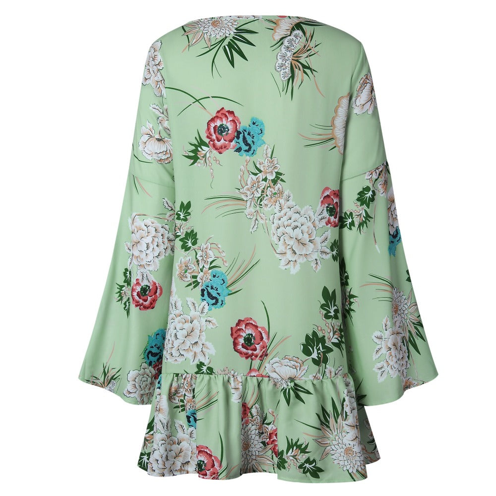 Vestido Manga Sino Floral