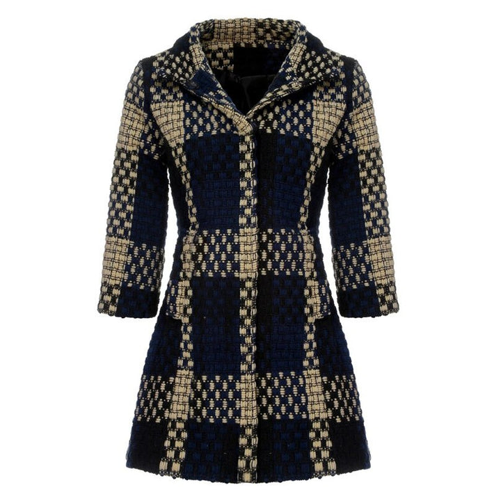 Sobretudo Xadrez Retrô Plus Size