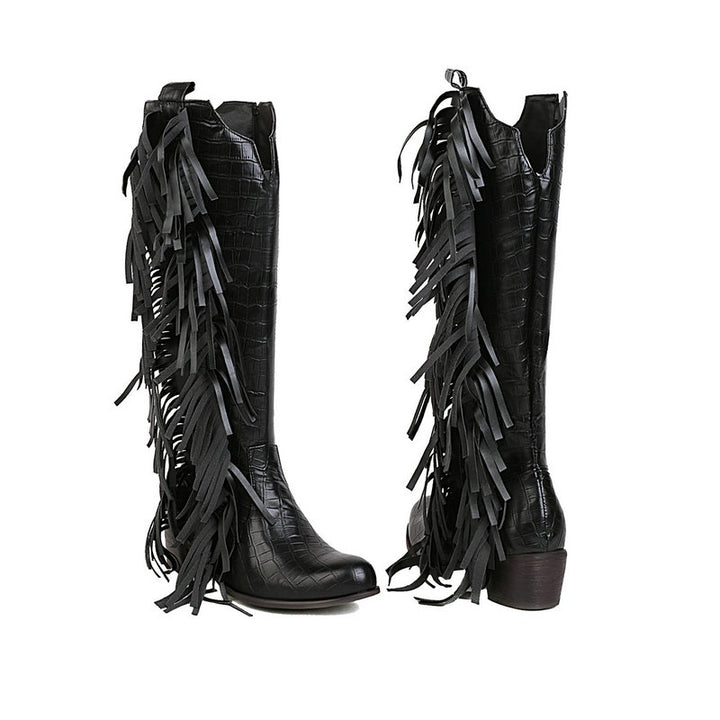 Bota Country Croco Com Franjas Laterais