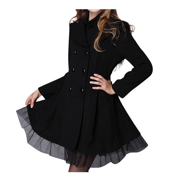 Sobretudo Feminino Com Tule Preto