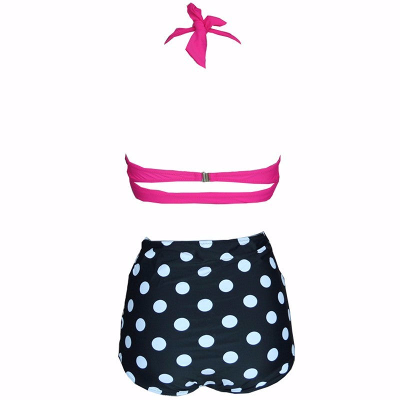 Biquíni Cintura Alta Bolinhas Pink