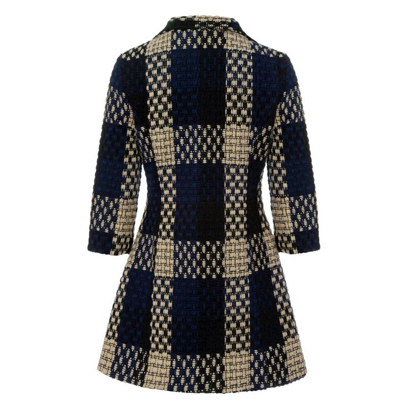 Sobretudo Xadrez Retrô Plus Size