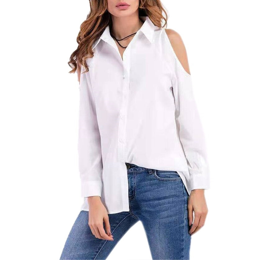 Camisa Feminina Ombro Vazado