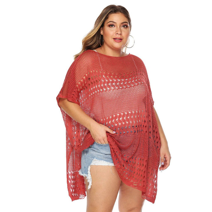 Túnica Saída Praia Tricot Vermelha