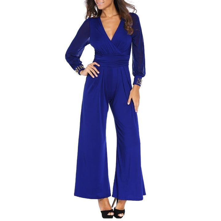 Macacão Pantalona Manga Tule