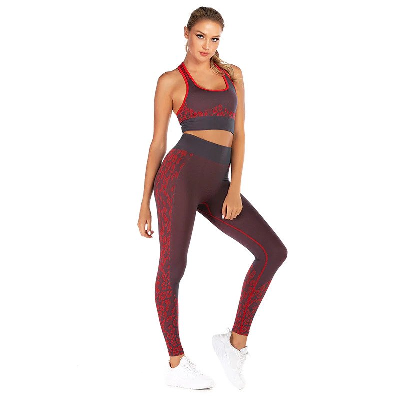 Conjunto Fitness Legging e Top Leopardo